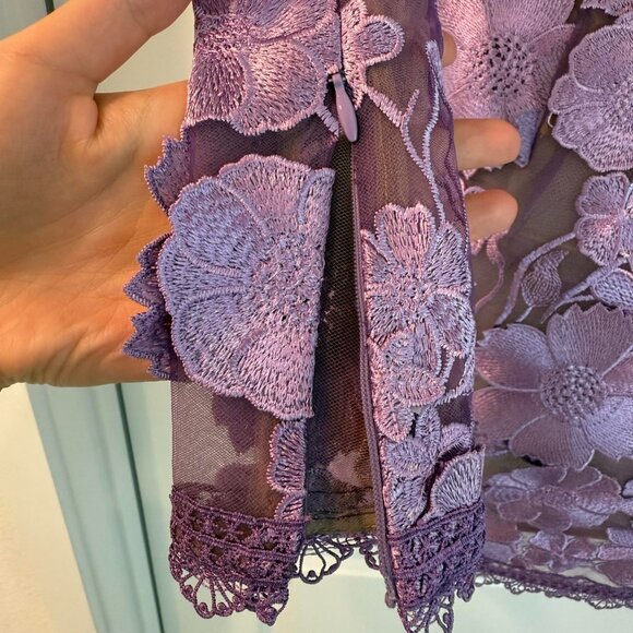 NWOT Bronx and Banco BOUQUET MARAYA LILAC LONG SLEEVE MINI DRESS - Picture 9 of 11